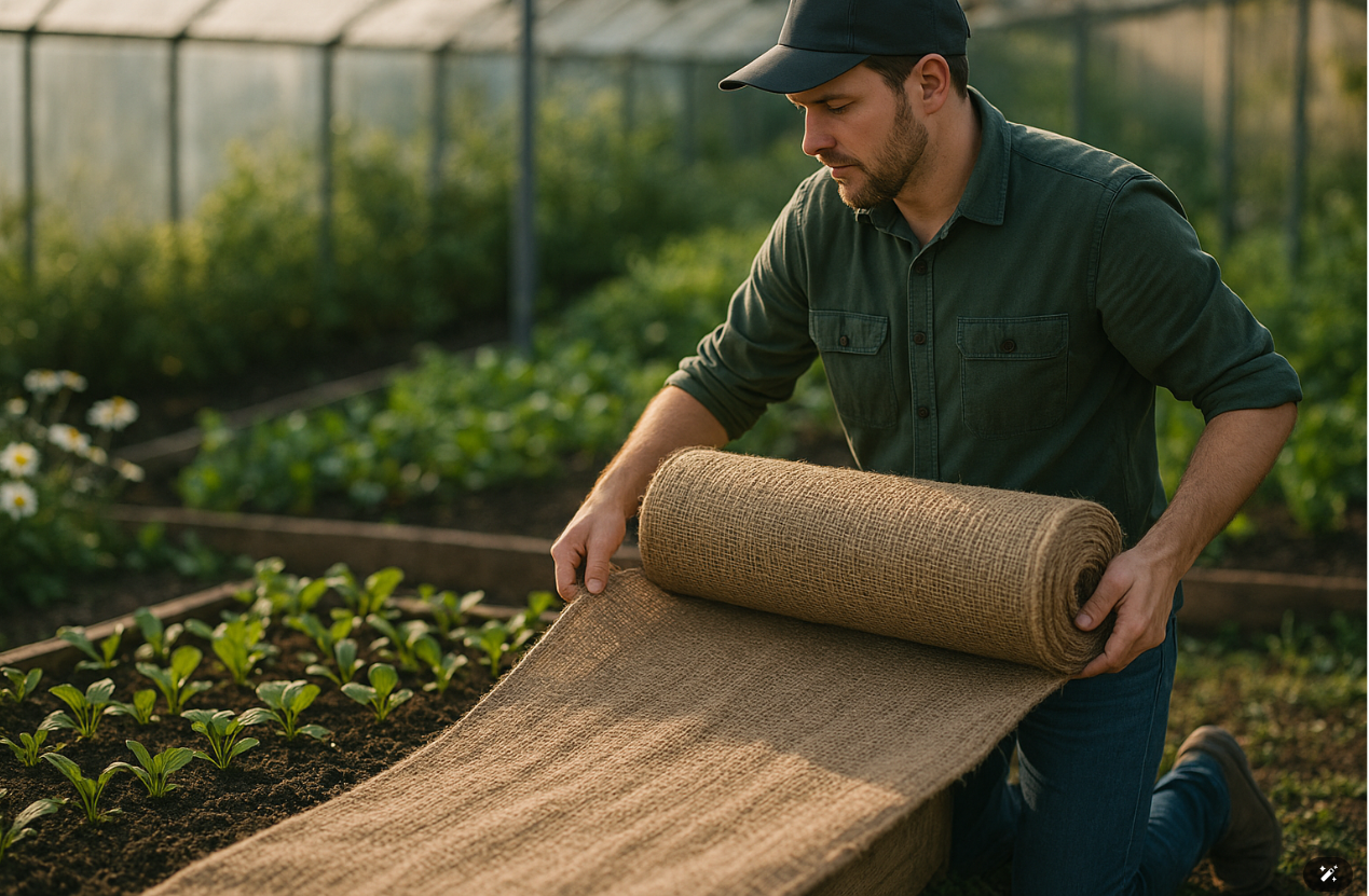 roll of burlap for gardening