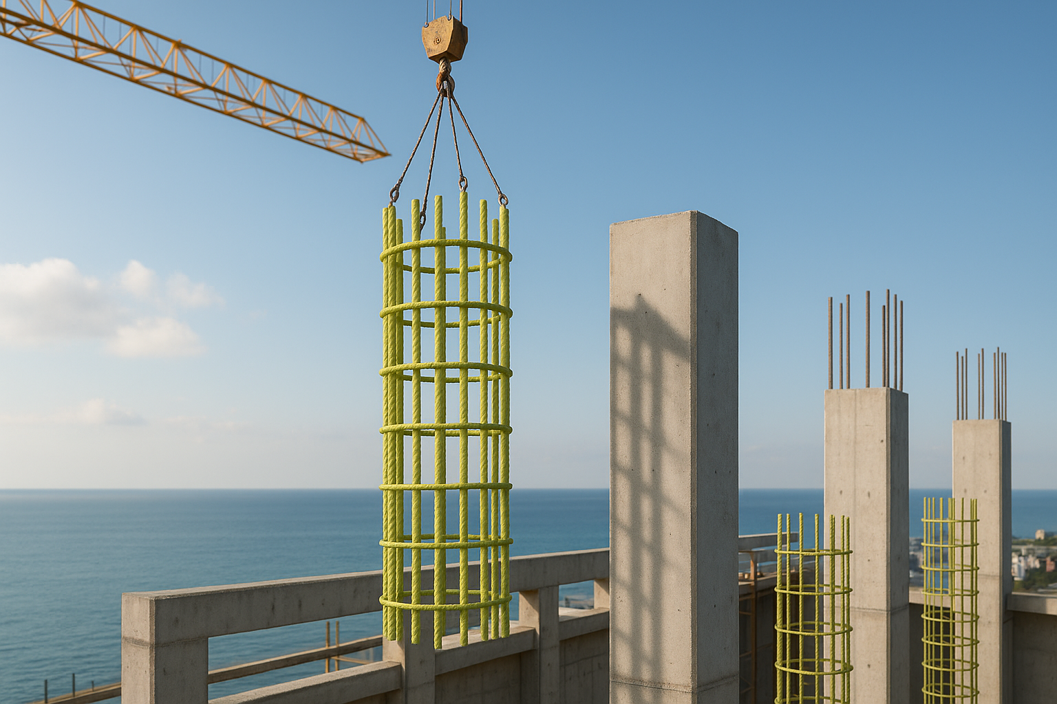 can u use fiber glass rebar in verticle structures