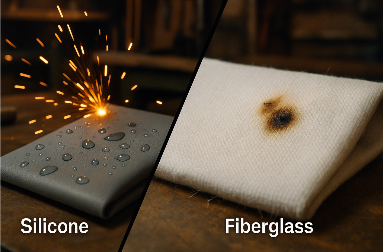 silicone vs fiberglass fire blanket