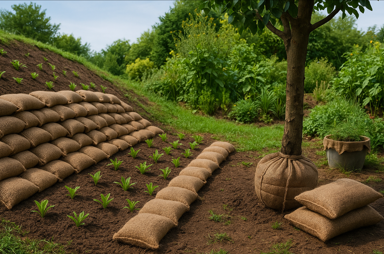 burlap bags for landscape