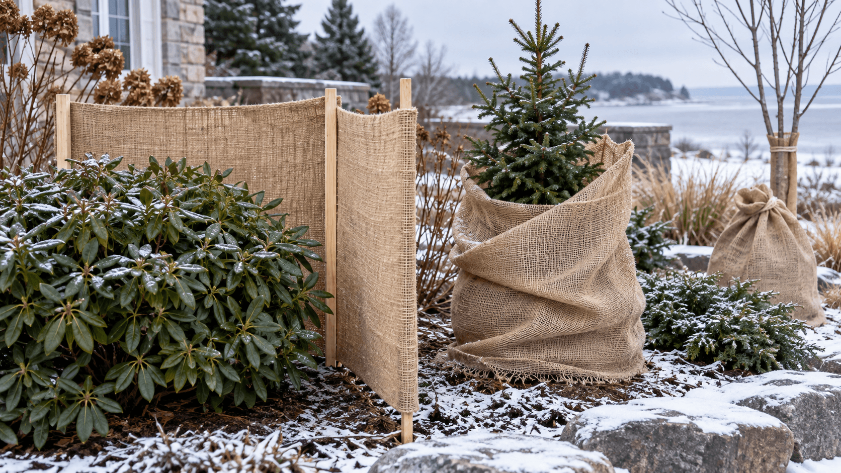 burlap wrap for plants