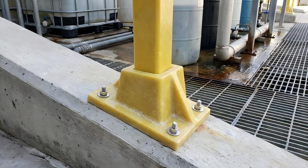 customized fiberglass handrail foot base