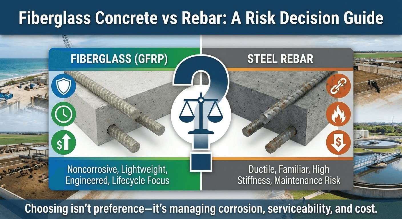 fiberglass concrete vs rebar