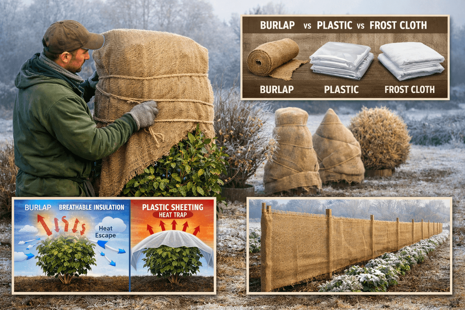 burlap vs plastic vs frost clothvs