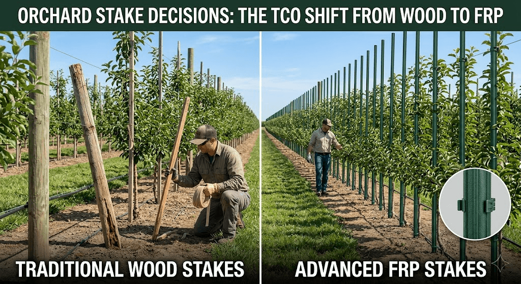 plant stakes for an orchard