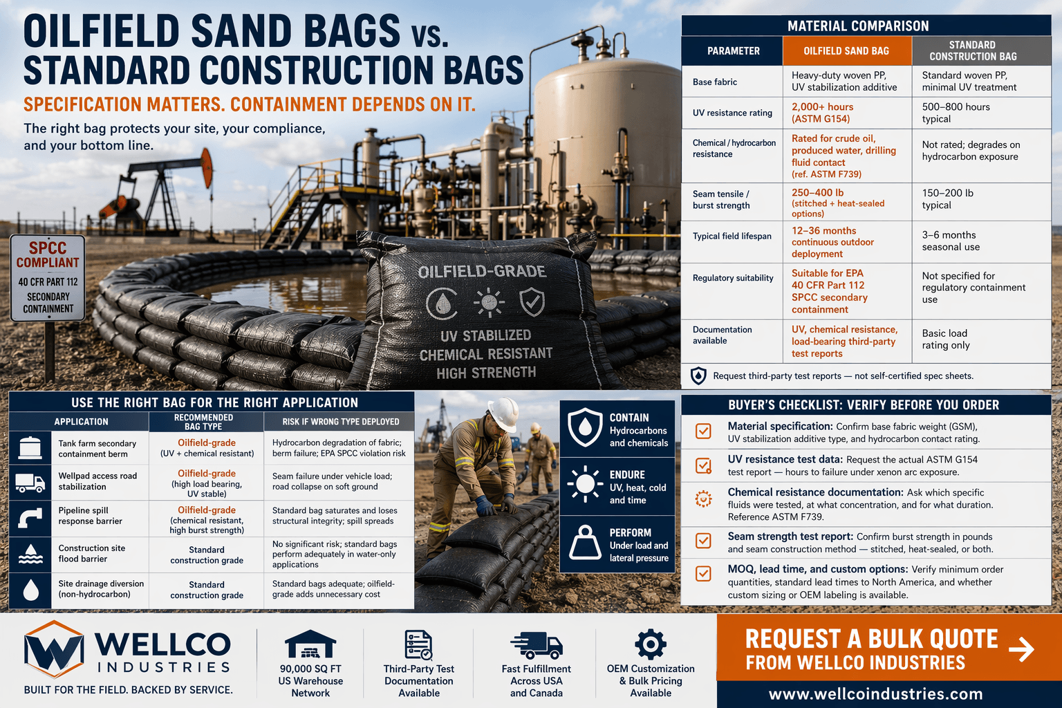 Sand Bags for Oilfield vs Standard Construction