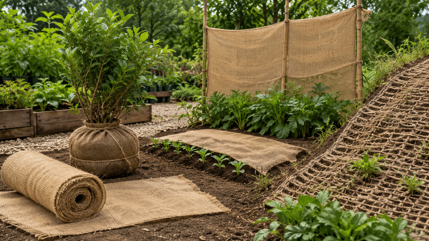 burlap for garden use