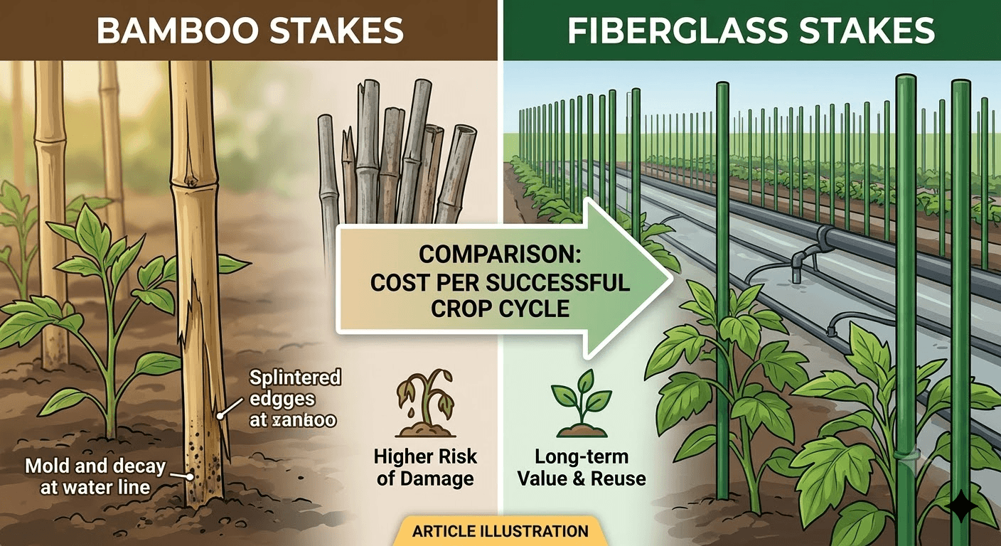 fibreglass plant- stakes vs bamboo