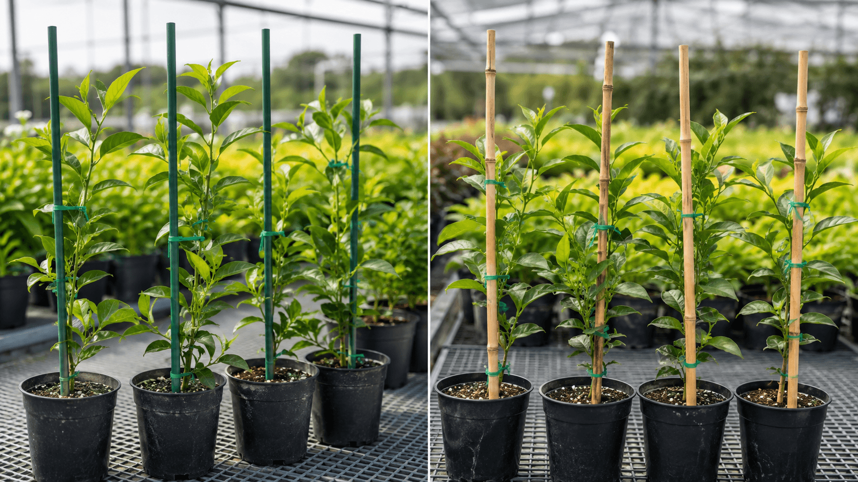 fibreglass plant- stakes vs bamboo